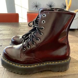 Doc Marten Vegan 1460 Lace up Boots Cherry Red Size 8 Woman’s